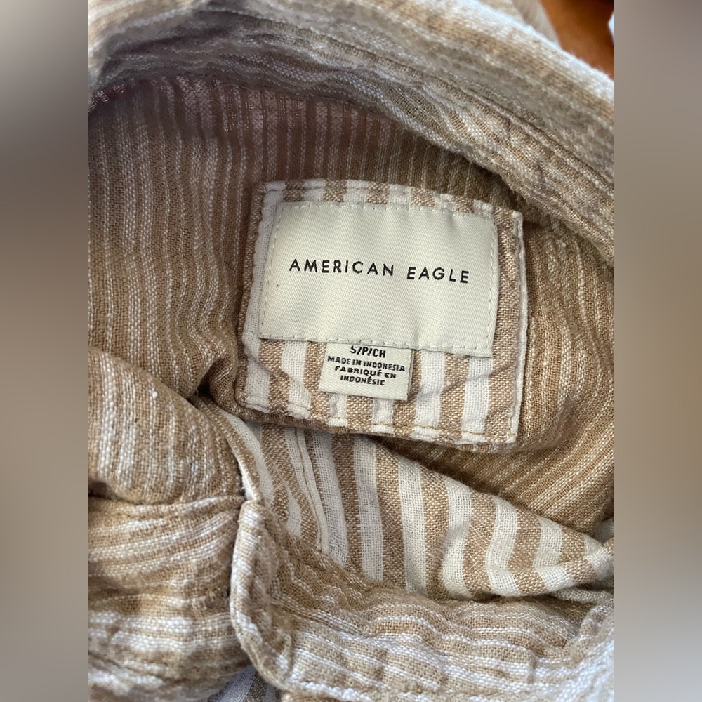 Women’s American Eagle Oversized Linen Longsleeve ( Small ) - Picture 2 of 7